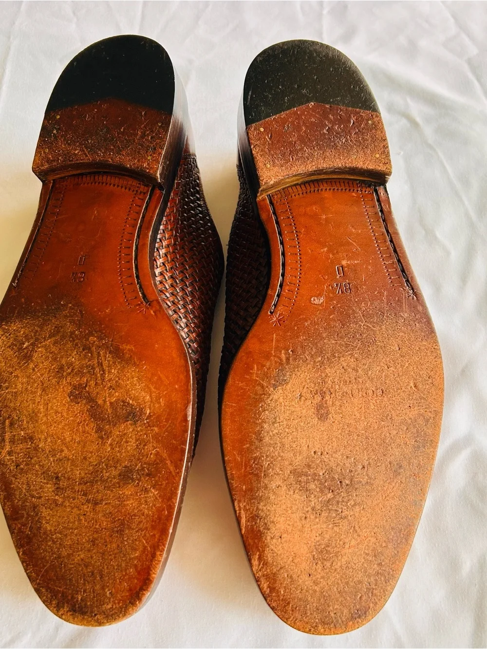Vtg Cole Haan Men’s Brogano Woven Leather Cap-Toe Oxfords Made in Italy